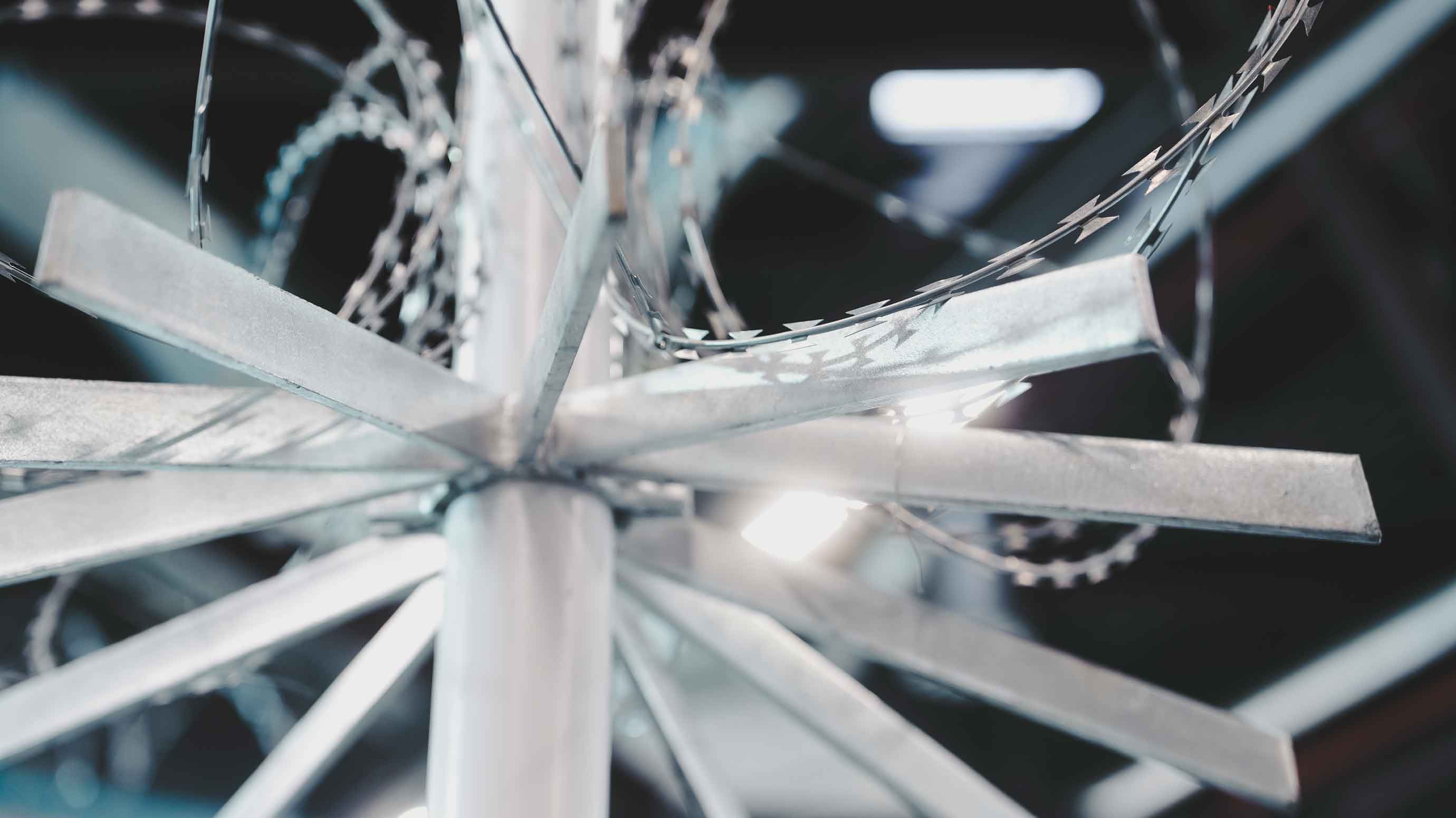 Barbed wire on the perimeter protection